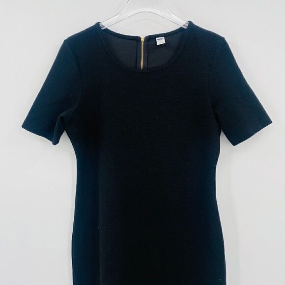 Old Navy Size Small Black Ribbed Short Sleeve Mini Sheath Dress - Picture 2 of 9